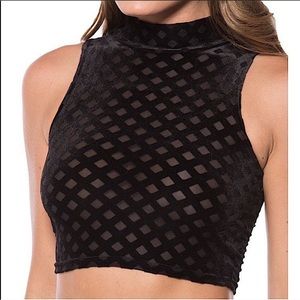 BM Burned Velvet Diamond High Neck Crop